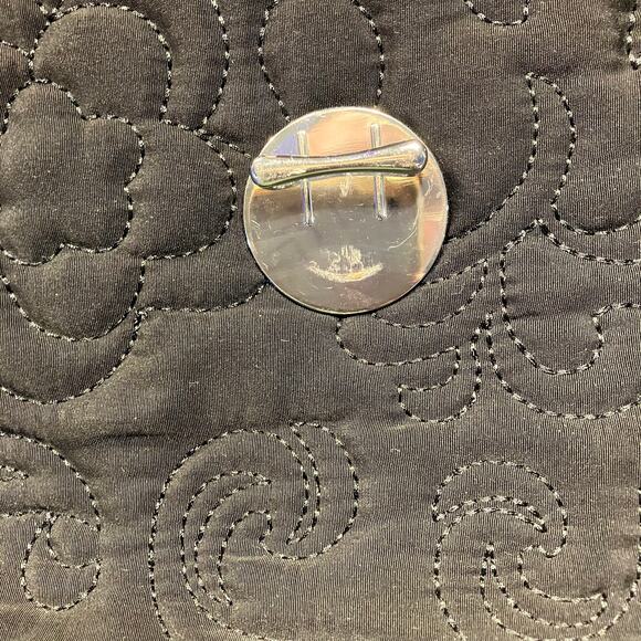 Vera Bradley Black Quilted Floral Laptop Messenger Bag Briefcase Adjustable‎ - Picture 8 of 16